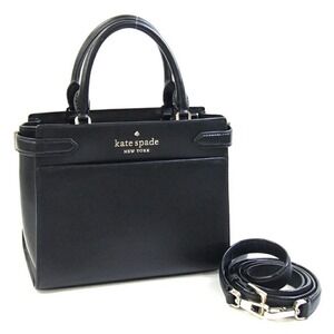 Kate Spade Stacy Small Satchel (WKRU7097), a pre-owned black leather shoulder